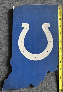 NFL Indianapolis Colts State Of Indiana Wooden Man Cave 8x12 Hanging Decor Sign - Picture 1 of 5