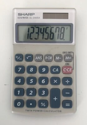 Sharp Elsi Mate EL-240SA Solar Powered Calculator - Imagen 1 de 3