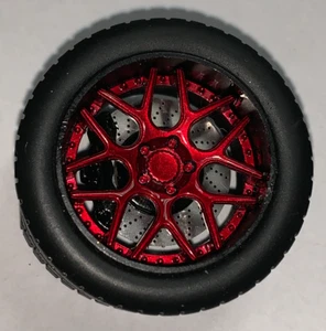1/18 AB Models Wheels and Tires Set Sky Forged wheels Red Black AB1002B - Picture 1 of 2