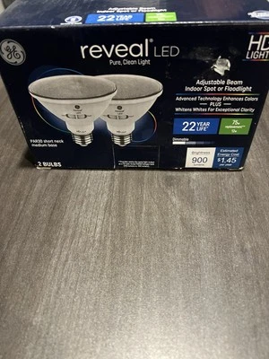 GE 75w Replacement Reveal HD+ LED Bulbs PAR30 Short Neck Med Base Spot Flood 2Pk - Image 1 of 3