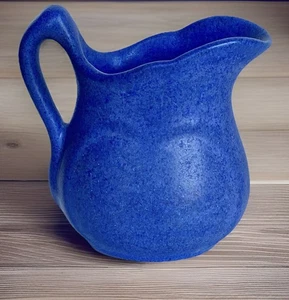 Small Vintage Matte Blue Creamer/Small Pitcher Niloak Pottery, 4-5/8" Tall - Picture 1 of 8