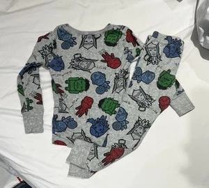 VGUC Marvel Superhero Print Pajama Set, Gray (XS / 5 years) - Picture 1 of 8