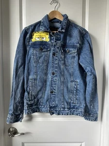 SpongeBob SquarePants Jacket Mens Small Denim Members Only Nickelodeon Graphic - Picture 1 of 6