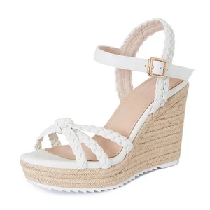 Espadrille Wedge Sandals for Women Braided Knot Ankle Strap Open Toe Platform... - Picture 1 of 6