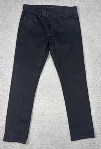 John Varvatos Wight Skinny Jeans Size 29 Button Fly Black Coated Jeans Designer - Picture 1 of 12