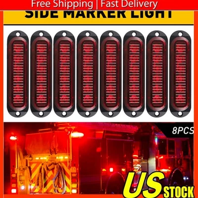 4~20 Red 6LED Marker Side Lights For RV Trailer Truck Clearance Light Waterproof Foto 1 de 4