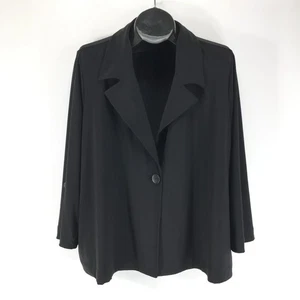 Blazer para mujer Graver by Susan Graver tejido líquido XL Petite negro carrera elástico - Imagen 1 de 12