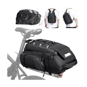 RAINSMORE Bike Bags for Bicycle Rear Rack 15L Waterproof Bike Ebike Trunk Pan... - Picture 1 of 8