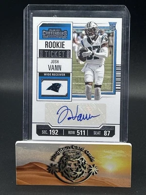 🚨2023 Panini Contenders Football #167 Josh Vann Rookie Ticket Auto Panthers🚨 - Image 1 of 2