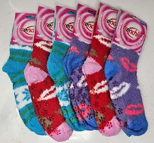 Damen Grips Fuzzy Slipper Socken - rutschfeste weiche kuschelige rutschfeste Haussocken - Bild 1 von 5