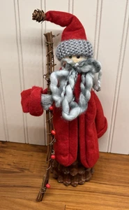 Handcrafted Santa Clause Figure Woodland Pinecone St. Nicholas Christmas - Picture 1 of 9