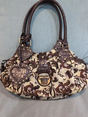 Original By Sharif 1827 Hobo Bag in Shimmering Floral Brocade with Leather Trim - Image 1 of 4