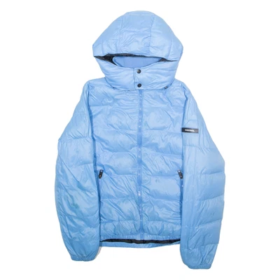 DIESEL Womens Puffer Jacket Blue Nylon Hooded M - Image 1 of 4
