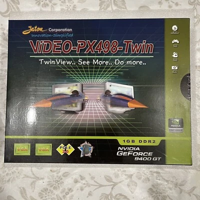 Jaton NVIDIA GeForce 9400 GT VIDEOPX498TWIN 1GB DDR2 PCI Express x16 Video Card - Image 1 of 4