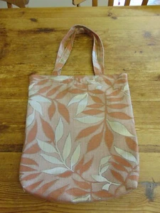Handmade unique tote bag brown and cream leaves lined - Picture 1 of 6
