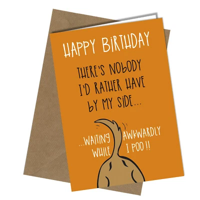 #1355 Esperando mientras I Poo el perro tarjeta de cumpleaños comedia humor divertido  Foto 1 de 2