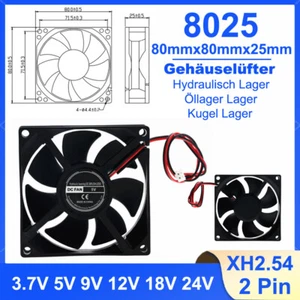 Leise PC Ventilator 80mm lüfter pc lüfter PC Gehäuse lüfter 5V 9V 12V 18V 24V DC - Bild 1 von 9