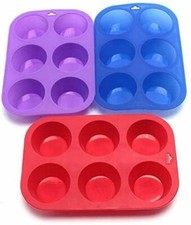 6 stampi muffin in silicone tazza cupcake padella vassoio torta antiaderente stompo stoffa stoffa stoffa stoffa