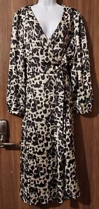LIPSY Curve Animal Print V-Neck Wrap Midi Dress - UK 20 / EU 48 - Picture 1 of 10