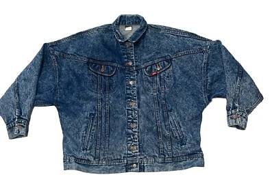 Vintage LEE Stonewash Denim Mens Small Oversized 80s 90s Jean Jacket - Image 1 of 4
