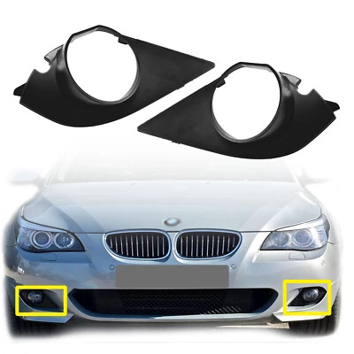 For 2003-09 BMW E60 E61 M Sport Fog Light Bumper Grille Cover Insert Trim 2PCS Foto 1 de 4
