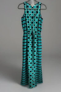 Michael Kors MK Summer Light Maxi Dress Blue Black Striped Extra Small XS - Picture 1 of 8