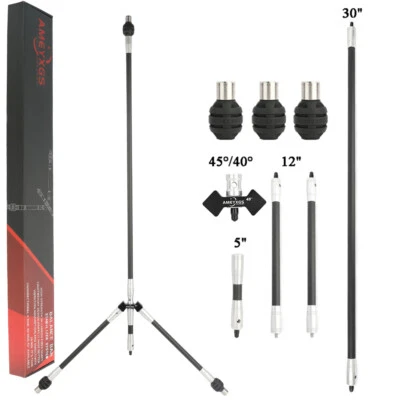 Sistema estabilizador de carbono de tiro con arco 3K barra de equilibrio barra amortiguador kit de peso objetivo de arco Foto 1 de 4