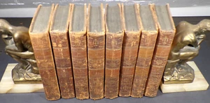 Antique 1789 Leather -DICTIONNAIRE DE THEOLOGIE French Text - Set Of 8 - Picture 1 of 6