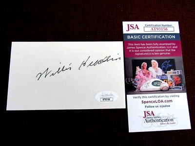 WILLIS HUDLIN INDIANS BABE RUTH 500TH HR SIGNED AUTO VTG INDEX CARD JSA BEAUTY - Image 1 of 3
