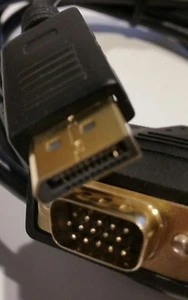 DisplayPort DP Male to VGA Male Cable 6 Feet DP To VGA gold plated DP/VGA. 6 Ft - Picture 1 of 4