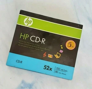 HP CD-R 52X 700 MB Datos 80 Min Música Nuevo En Paquete Paquete 5 - Imagen 1 de 3