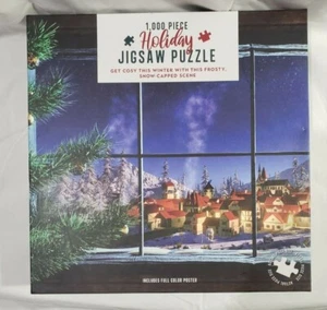 Professor Puzzle HOLIDAY 1000 pc Puzzle, 6151, Snow Capped Scene, Excellent NIB - Picture 1 of 3