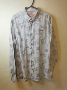 Camisa Oxbow Manga Larga Mediana Gris Crema Bordada Caminar Senderismo Aire Libre M - Imagen 1 de 4