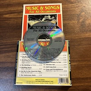 Music & Songs for All Occasions by Various CD 1994 Wedding Birthday No Case - Picture 1 of 6