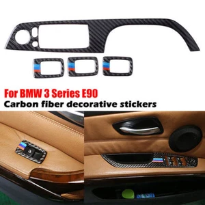 Interruptor de elevación de ventana de fibra de carbono botón panel cubierta embellecedor para BMW M3 E93 E92 E90 Z - Imagen 1 de 9