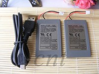 Two Replacement Battery Pack + Cable For PS3 Controller Dual Shock 3 Sixaxis
