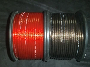 50 FT 8 GAUGE CAVO ALTOPARLANTE ROSSO NERO CAVO AWG STEREO AUTO CASA MONSTER SUBS - Foto 1 di 4
