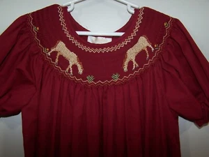 Rosalina - Burgundy Long Dress, Embroidered Horses- Girl's Size 6Y - Picture 1 of 3