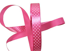 Pink with White Confetti Dot SF Satin Ribbon 7/8 inch wide x 10 yards, 765