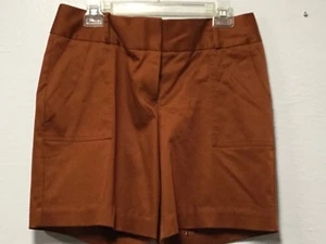 Worthington Womens Walking Shorts Size 10 Wide Waistband Pockets Orange 201 - Picture 1 of 6