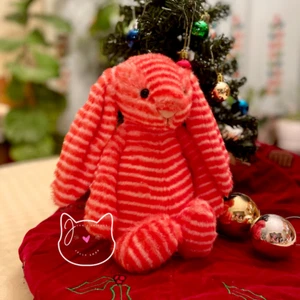 Jellycat BASHFUL EVEY BUNNY New BNWT RETIRED RARE Christmas Holiday Soft Plush - Picture 1 of 8
