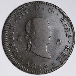 1818 Spanish Coin 8 Maravedis Coin VF/XF E385 - Picture 1 of 2