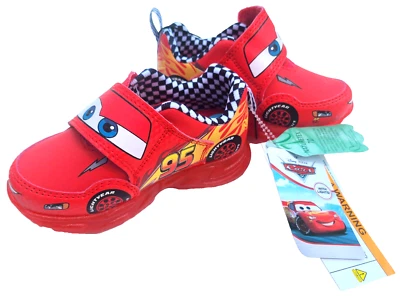 New Disney Cars Lighted Toddler Boys Red Shoes Size 6 Lightning McQueen 95 Pixar - Image 1 of 4