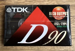 NUOVO VINTAGE TDK D90 cassetta posizione normale alta uscita nastri vuoti tipo I - Foto 1 di 2