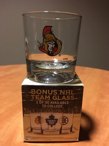CROWN ROYAL Whiskey NHL Hockey ~ Ottawa Senators Rock Glass *BRAND NEW w Box* Cover