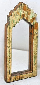 Salvage Reclaimed Wood Wall Décor Arch Shaped Mirror Frame Rustic Polychrome - Bild 1 von 7