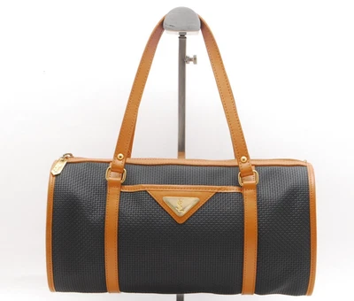 Auténtico bolso de hombro de mano vintage Yves Saint Laurent cuero PVC YSL negro #989 Foto 1 de 4