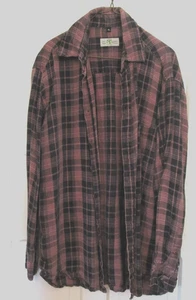 Ecolution Shirt Men XL Plaid 100% Hemp Button Up Long Sleeve Red Black - Picture 1 of 4