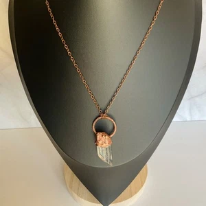 Collana Rame AB Quarzo Cristallo Gemma Pietra Fatta a Mano Gioielli Ciondolo Catena #3 - Foto 1 di 13