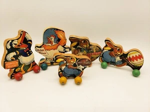 Walt Disney's Easter Parade 5 giocattoli in legno 1936 Fisher Price n. 475 RARO!! - Foto 1 di 14